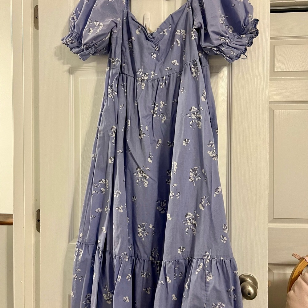 Abercrombie & Fitch Blue Floral Midi Dress